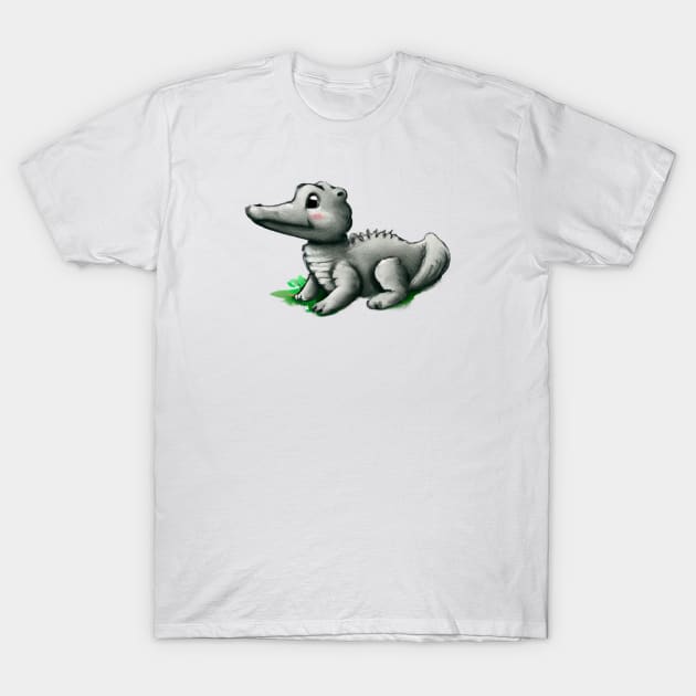 Cute Alligator Drawing T-Shirt by Play Zoo